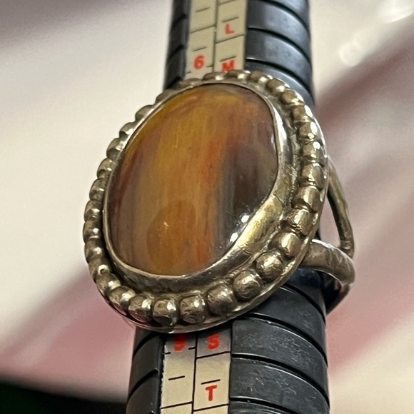 Vintage Sterling Brown Naturistic Ring - Picture 15 of 15